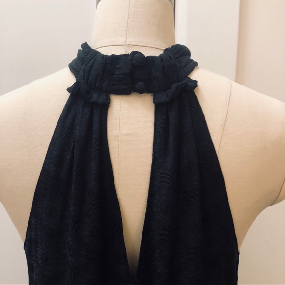 Anthropologie Baby Doll Top High Neck Bare Shoulders Tiered Easy Loose Fit - Picture 7 of 11